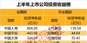 2023年上半年 57家公司投資收益超10億，逾百家凈利不敵投資，折射經濟轉型探路